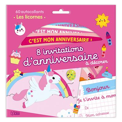 Les Licornes 8 Invitations D Anniversaire A Decorer Broche Clementine Derodit Achat Livre Fnac