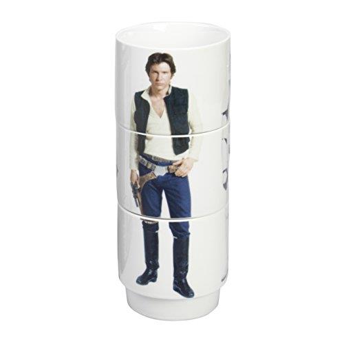 Pack de 3 tasses empilables Star Wars en porcelaine Han Solo, Luke et Stormtrooper