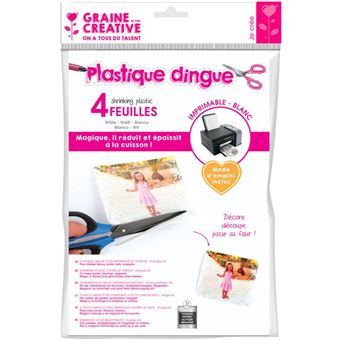 Pochette de 4 feuilles en plastique dingue imprimables Blanc A4