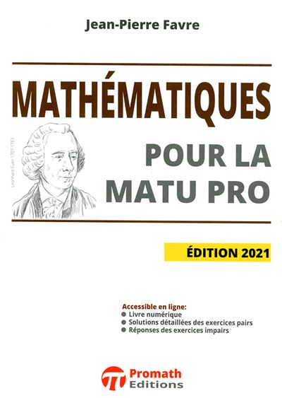 Mathématiques pour la matu pro -  Collectif - broché