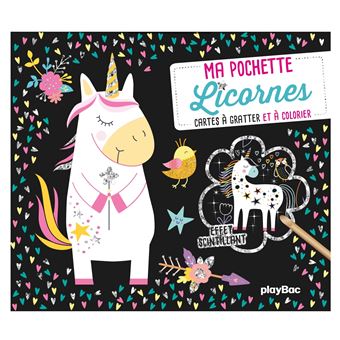 Mini pochette Licornes - Cartes à gratter et à colorier