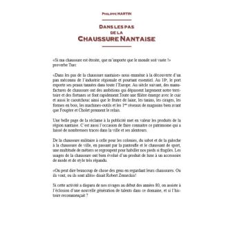 Dans Les Pas De La Chaussure Nantaise