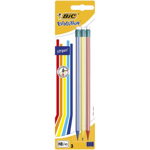 Crayon à papier Bic RDC7 BL 3 HB Stripes