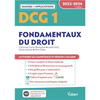 DCG 1 - Fondamentaux du droit : Manuel et Applications 2023-2024