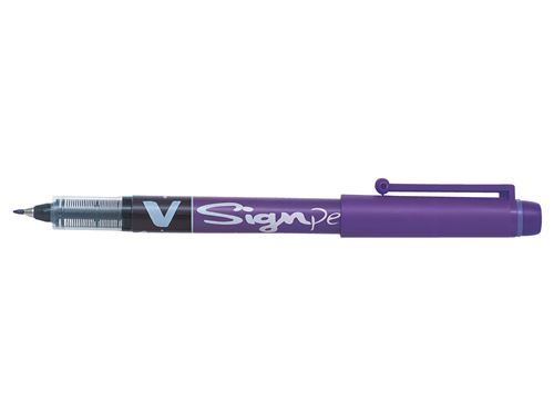 PILOT Lot de 12 Stylos feutre V Sign Pen Pointe moyenne 0,6 mm Violet