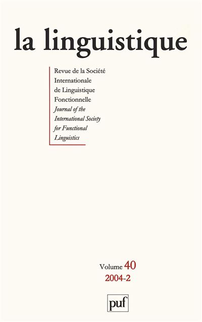 Linguistique 2004, vol. 40 (2) -  Collectif - broché