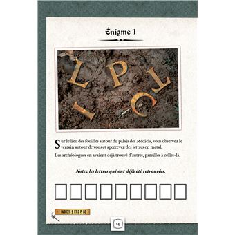 Escape game Adultes Léonard de Vinci et l'arme diabolique