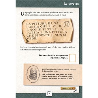 Escape game Adultes Léonard de Vinci et l'arme diabolique