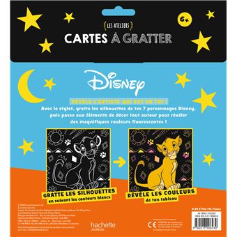 Les Grands Classiques Disney - Avec 7 cartes fluo,7 coloriages et 1 stylet  : DISNEY CLASSIQUES - Les Ateliers Disney - Cartes à gratter fluorescentes
