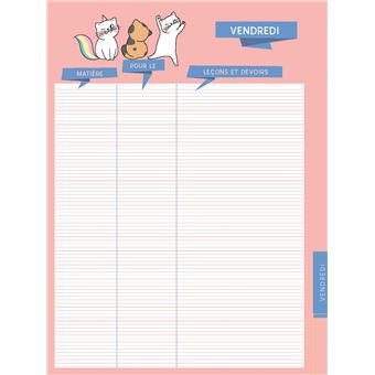 Agenda de texte Chats 2021 - 2022