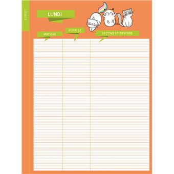 Agenda de texte Chats 2021 - 2022