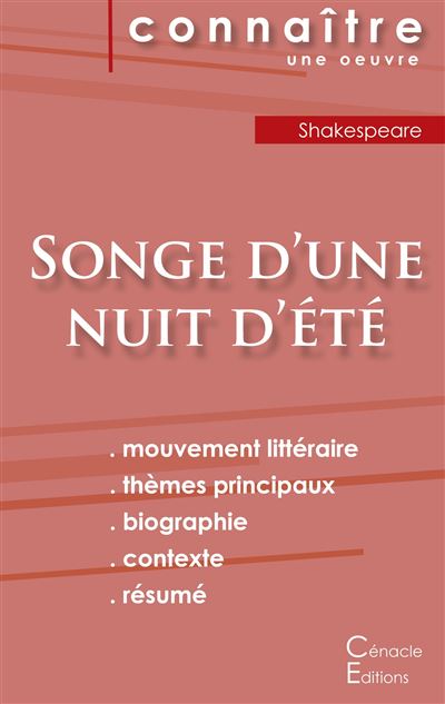 Fiche de lecture songe d une nuit d ete de shakespeare analy