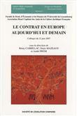 Le contrat en europe aujourd'hui et demain