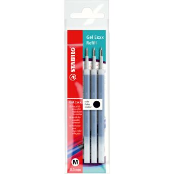 Set de 3 recharges pour stylo Stabilo Gel EXXX Noir