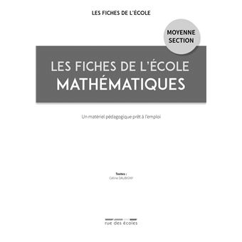 Les fiches de l'école Mathématiques Moyenne Section