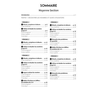 Les fiches de l'école Mathématiques Moyenne Section