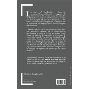 Pouvoir et intellectuels en République Démocratique du Congo sous le régime colonial