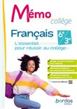 Mémo Collège - Français - 2023 - Cahier - élève