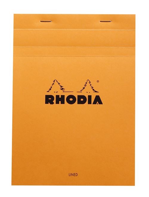 Rhodia Orange Stapled Notepad 80 Sheets A5 Lined and Margin, none
