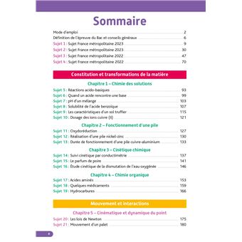 Annales Objectif BAC 2024 - Spécialité Physique-Chimie