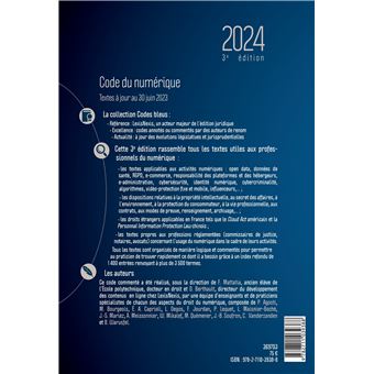 Code du numérique - Édition 2024 - Berthault - Mattatia