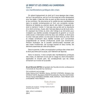 Le droit et les crises au Cameroun. Tome 2