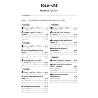 Les fiches de l'école Mathématiques Grande Section