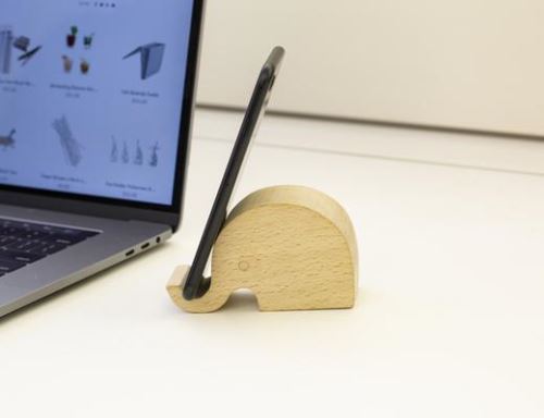 Kikkerland Support de Téléphone Beechwood Élephant