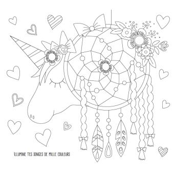 Ma pochette Attrape-rêves Licorne-Cartes à gratter et à colorier