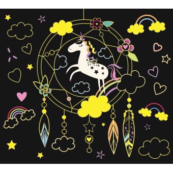 Ma pochette Attrape-rêves Licorne-Cartes à gratter et à colorier