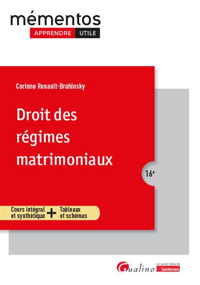 Droit des regimes matrimoniaux 9eme edition