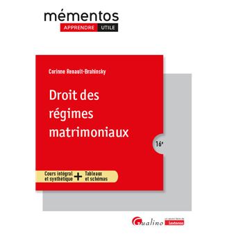 Droit des regimes matrimoniaux - 10eme edition - 2019