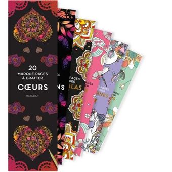 Marque-pages à gratter Coeurs