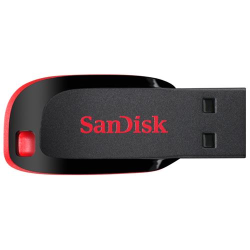 Clé USB 2.0 SanDisk Cruzer Blade, 64 Go, Noire