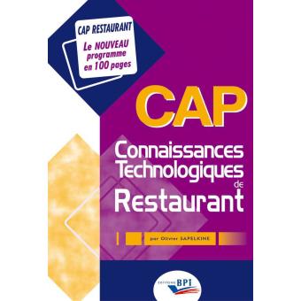CAP connaissances technologiques de restaurant - 1