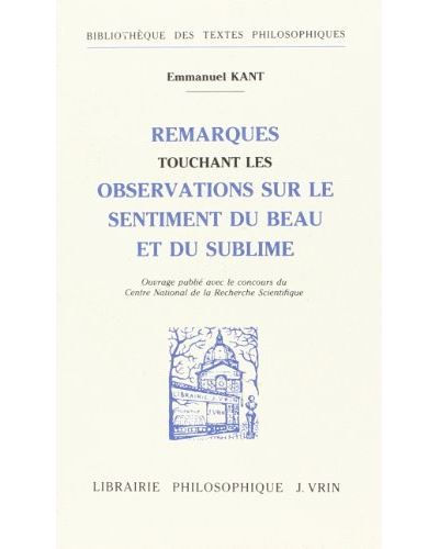 Remarques touchant des observations sur sentiment beau et su