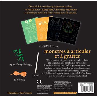 Monstres articulés à gratter - pochette avec accessoires