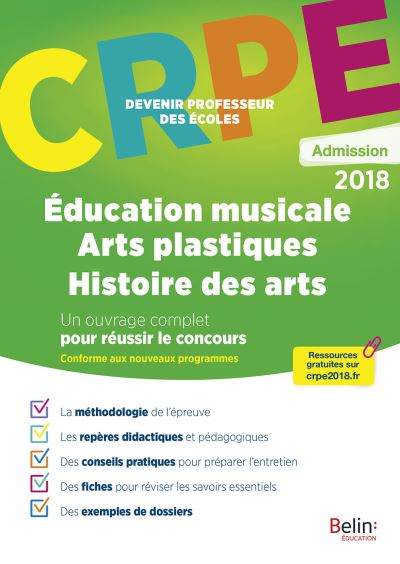 Crpe admission éducation musicale / arts plastiques / histoire des arts