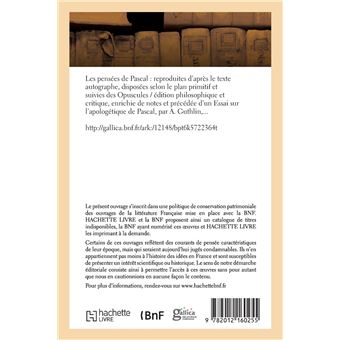 Les pensées de Pascal : reproduites d'après le texte autographe