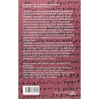 Leo Strauss: Art d'écrire, politique, philosophie