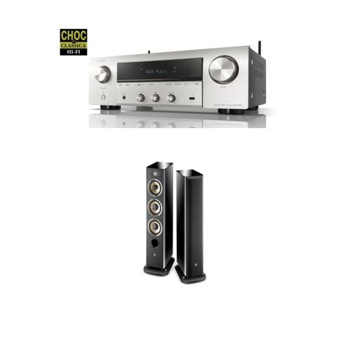 Amplificateur Hi-Fi Denon DRA-800H Argent + Enceinte colonne Focal Aria 926 Noir Vendue par paire