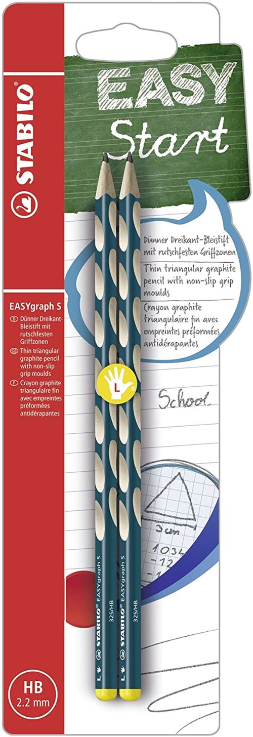 Crayon gaucher STABILO EASYgraph Pack de 2 crayons ergonomiques fins HB