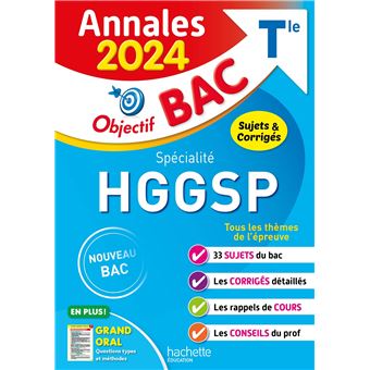 Annales Objectif BAC 2024 - Spécialité HGGSP