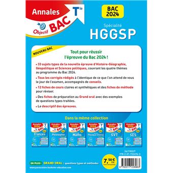 Annales Objectif BAC 2024 - Spécialité HGGSP