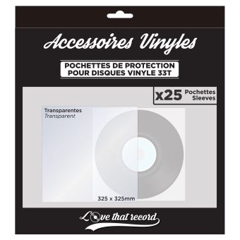 Pochettes transparentes de protection pour vinyle x 25 : Objet dérivé en  Produits Dérivés Audio : tous les disques à la Fnac