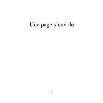 Une page s'envole