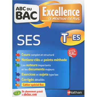 Abc Du Bac Excellence Ses Term Es Broche Collectif Vanessa Garnier Fabien Gennetier Achat Livre Fnac