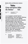 Talks : Une certaine idée du beau