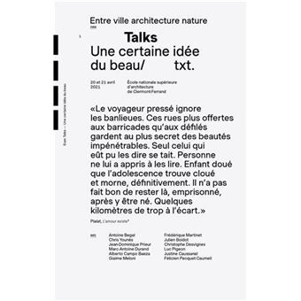 Talks : Une certaine idée du beau