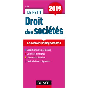 Le petit Droit des sociétés 2019 - Les notions indispensables